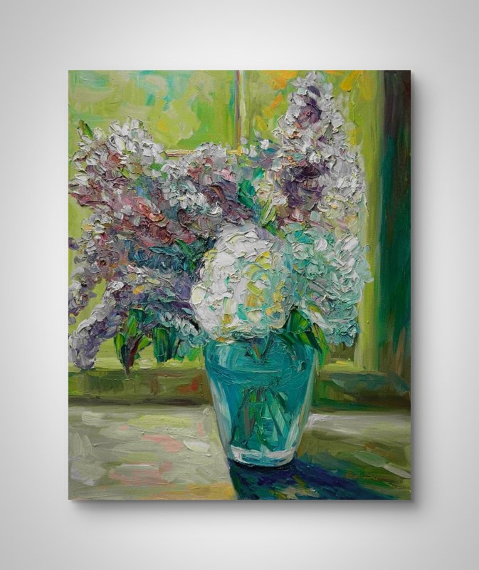 Sunlit Lilacs  Oil On Canvas  24X30